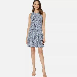 MIchael Kors Navy Knit Sleeveless Flounce Dress XL